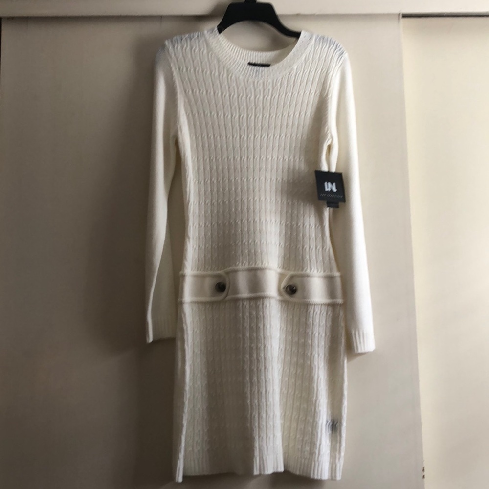 Cream sweater dress